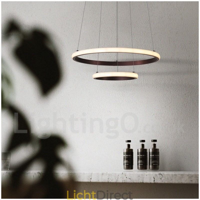 Dimbare Buiten de Cirkels Hanglamp met Afstandsbediening Moderne Design Ringen