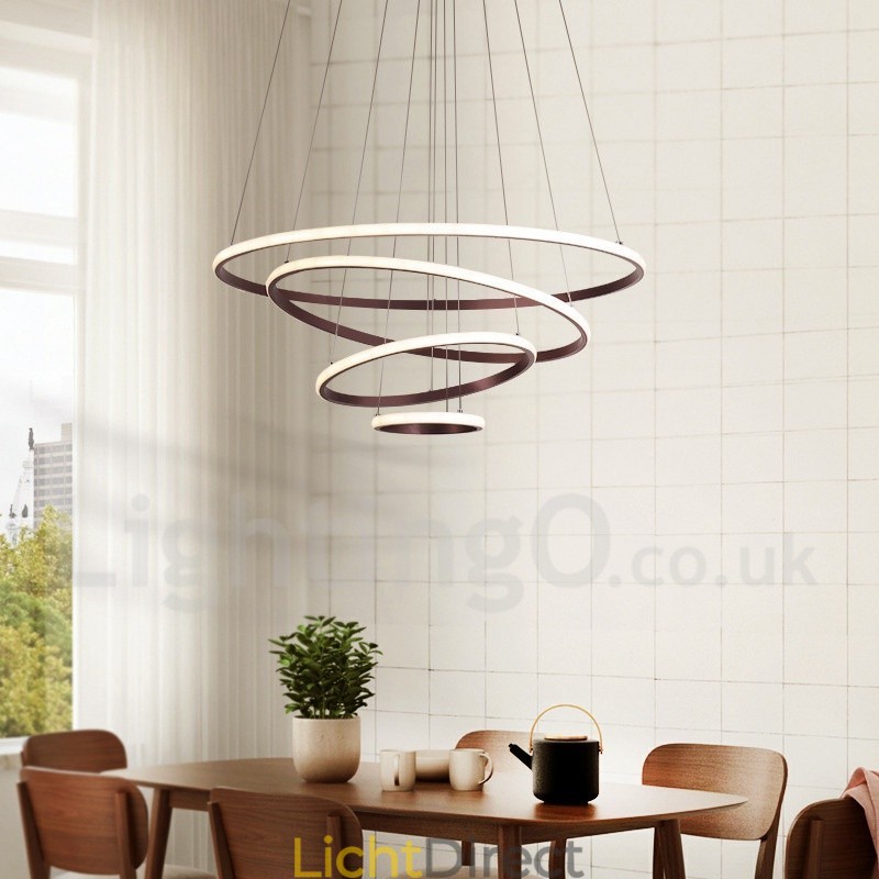 Dimbare Buiten de Cirkels Hanglamp met Afstandsbediening Moderne Design Ringen
