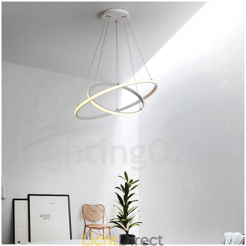 Dimbare Buiten de Cirkels Hanglamp met Afstandsbediening Moderne Design Ringen