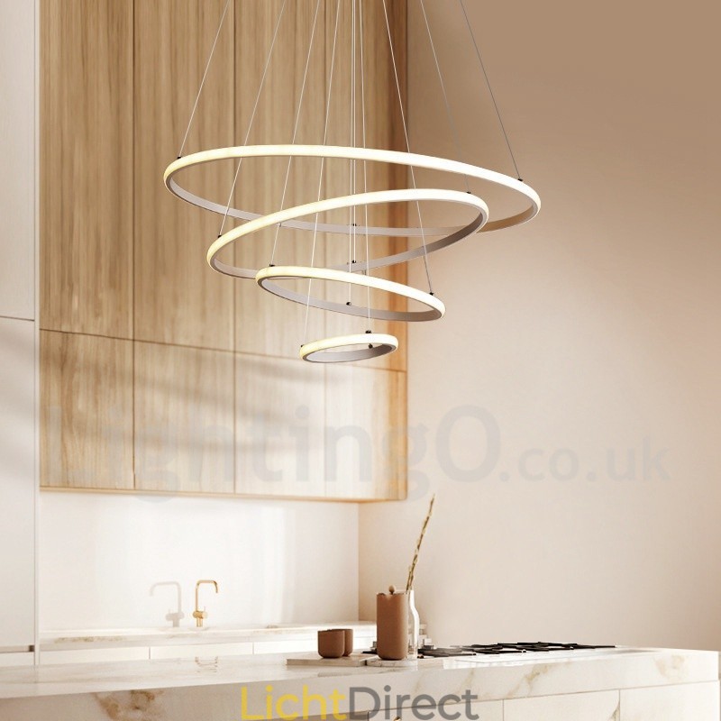 Dimbare Buiten de Cirkels Hanglamp met Afstandsbediening Moderne Design Ringen
