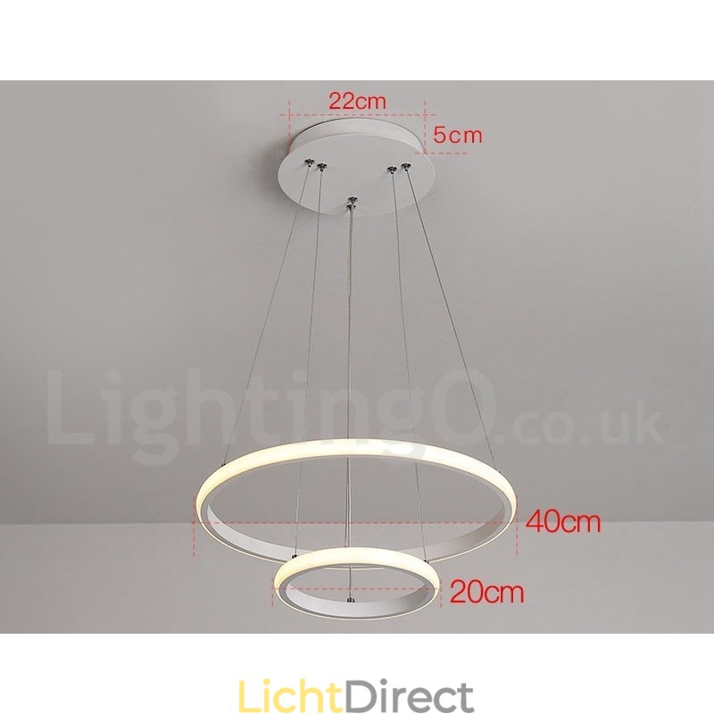 Dimbare Buiten de Cirkels Hanglamp met Afstandsbediening Moderne Design Ringen