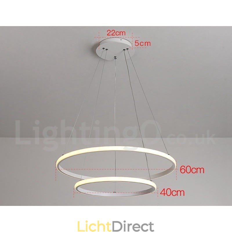Dimbare Buiten de Cirkels Hanglamp met Afstandsbediening Moderne Design Ringen
