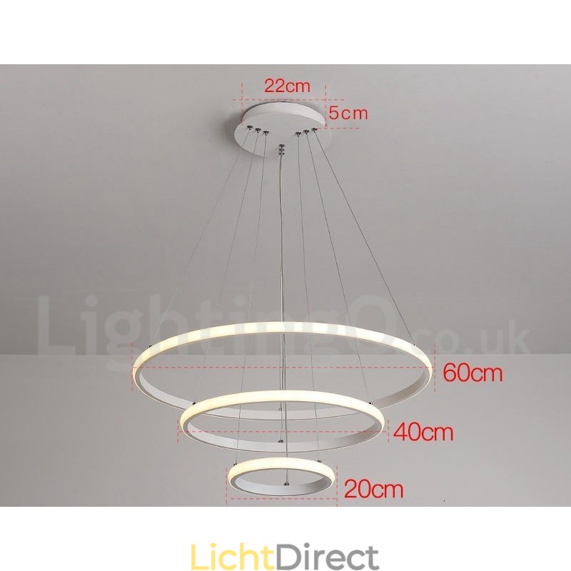 Dimbare Buiten de Cirkels Hanglamp met Afstandsbediening Moderne Design Ringen
