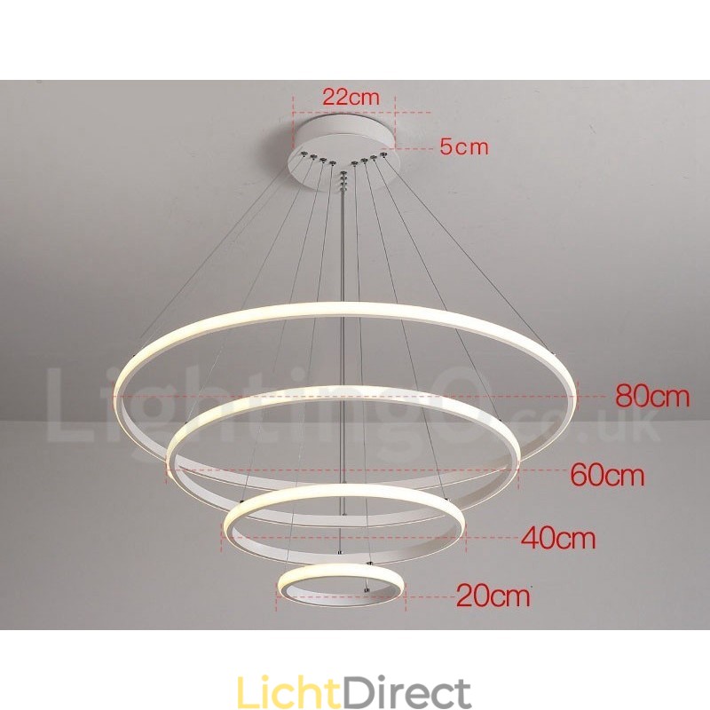Dimbare Buiten de Cirkels Hanglamp met Afstandsbediening Moderne Design Ringen
