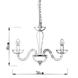 4-lichts kristallen hanglamp in kaarslamp