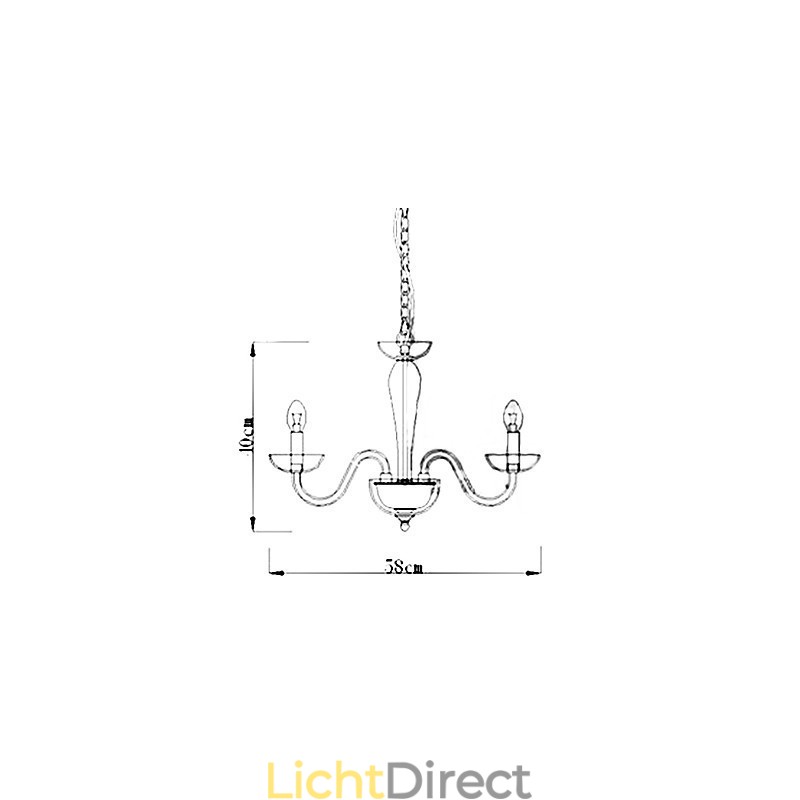 4-lichts kristallen hanglamp in kaarslamp