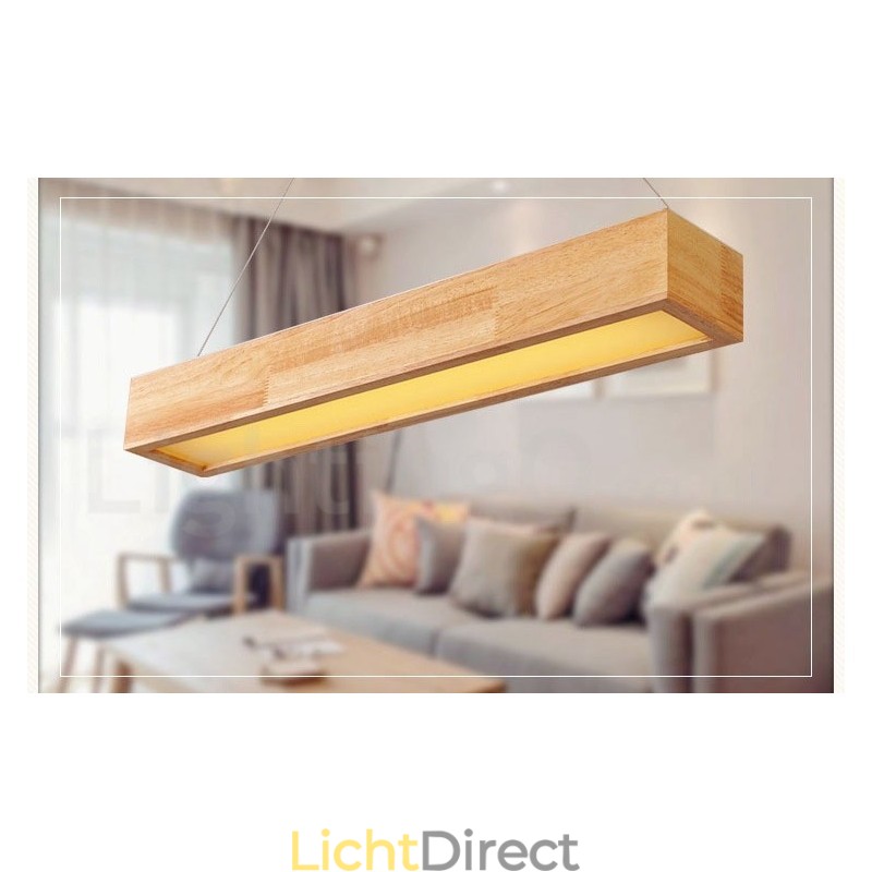 Moderne lange hanglamp van hout