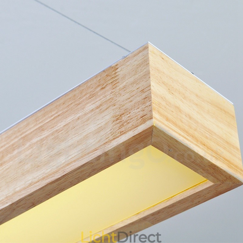 Moderne lange hanglamp van hout