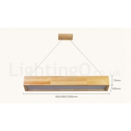 Moderne lange hanglamp van hout