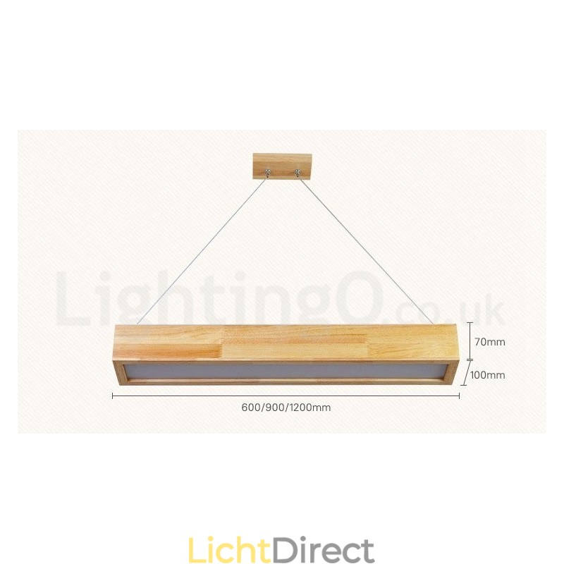 Moderne lange hanglamp van hout