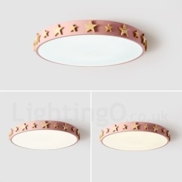 Dimbare ultradunne, veelkleurige, ronde plafondlamp van hout met acrylkap Plafondlamp in Scandinavische stijl