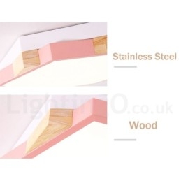 Dimbare, meerkleurige zeshoekige plafondlamp van hout met acrylkap Plafondlamp in Scandinavische stijl