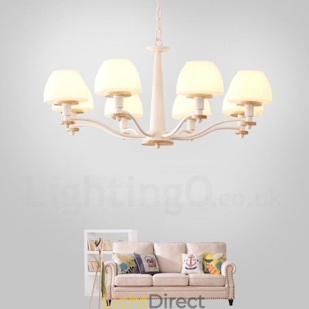 6-lichts 8-lichts multikleurige Macaron-houten hanglamp met glazen kappen kroonluchter Scandinavische stijl 6-lichts 8-lichts multikleurige Macaron-houten hanglamp met glazen kappen kroonluchter Scandinavische stijl