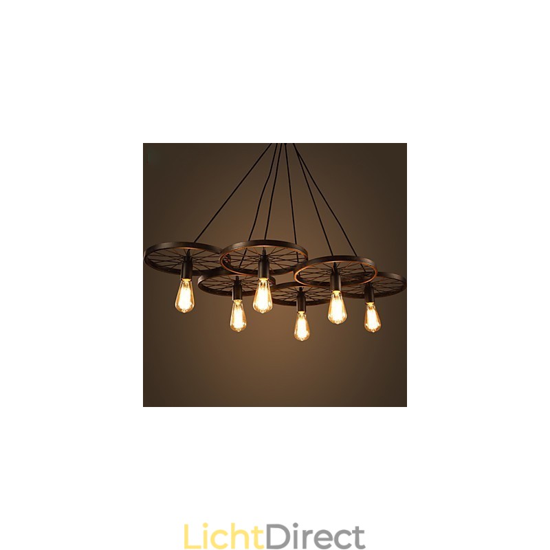 Verlichting Industriële Loft Stijl Smeedijzeren Kroonluchter Café Wiel Kroonluchter