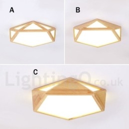 Dimbare Multi Styles Houten Plafondlamp met Acryl Kap Plafondlamp Scandinavische Stijl