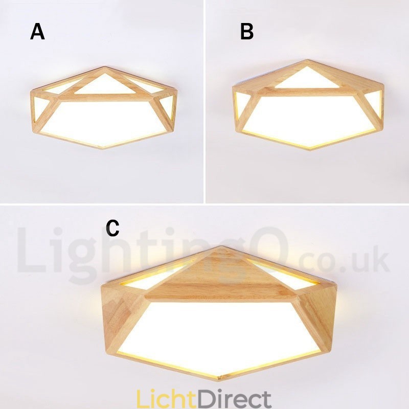 Dimbare Multi Styles Houten Plafondlamp met Acryl Kap Plafondlamp Scandinavische Stijl