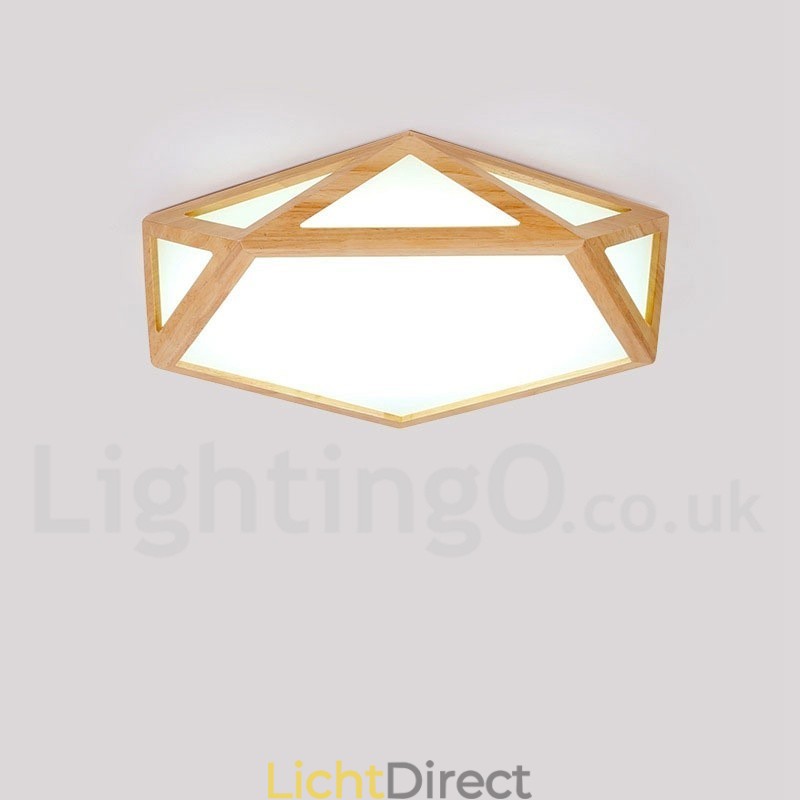 Dimbare Multi Styles Houten Plafondlamp met Acryl Kap Plafondlamp Scandinavische Stijl