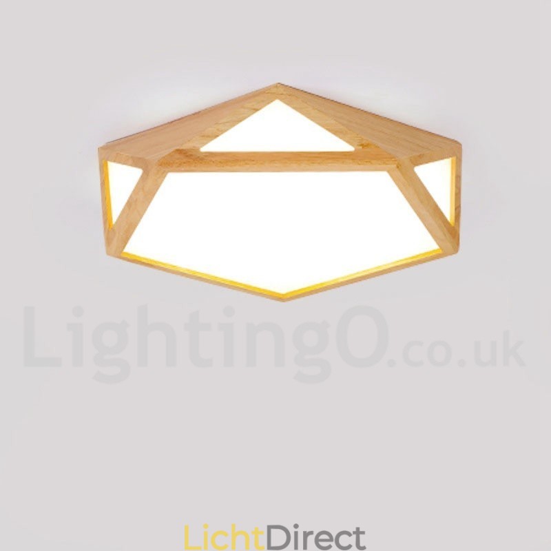 Dimbare Multi Styles Houten Plafondlamp met Acryl Kap Plafondlamp Scandinavische Stijl