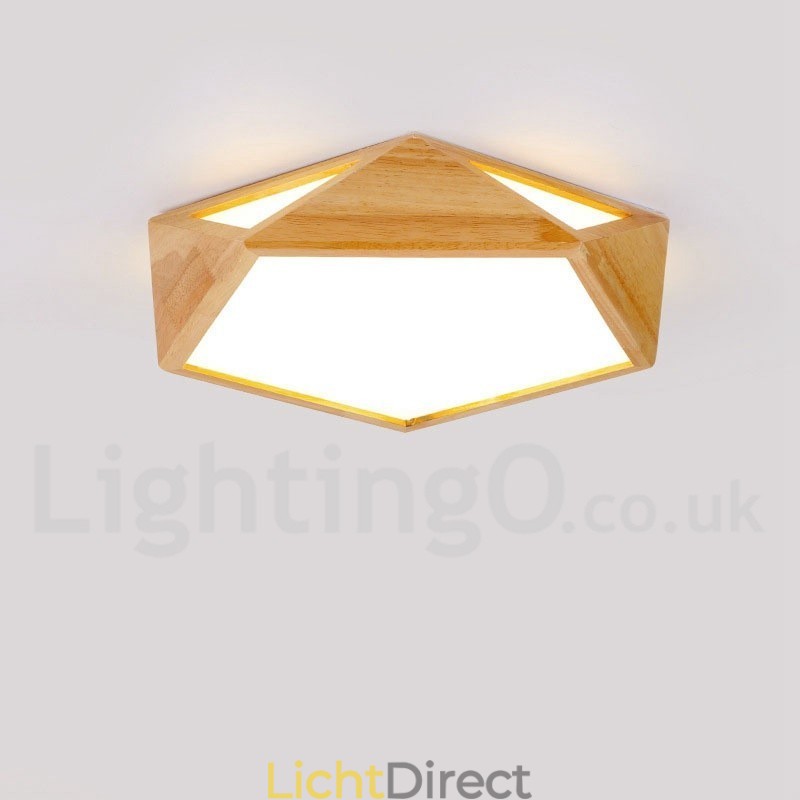Dimbare Multi Styles Houten Plafondlamp met Acryl Kap Plafondlamp Scandinavische Stijl