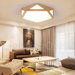 Dimbare Multi Styles Houten Plafondlamp met Acryl Kap Plafondlamp Scandinavische Stijl