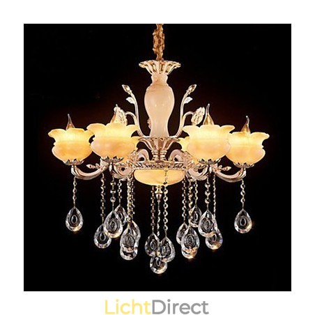 Jade Kristallen Hanglamp Kaars Stijl Kroonluchter Jade Kristallen Hanglamp Kaars Stijl Kroonluchter