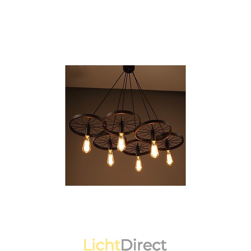 Verlichting Industriële Loft Stijl Smeedijzeren Kroonluchter Café Wiel Kroonluchter