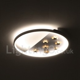 Dimbare witte sterren ronde houten plafondlamp Ultradunne plafondlamp Kan ook als wandlamp worden gebruikt