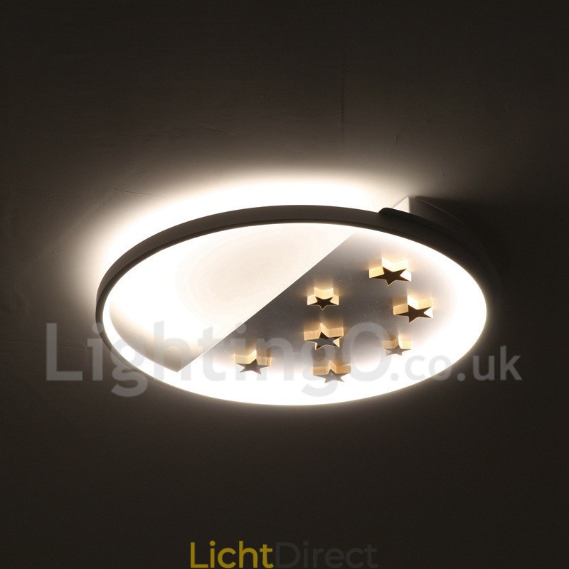 Dimbare witte sterren ronde houten plafondlamp Ultradunne plafondlamp Kan ook als wandlamp worden gebruikt