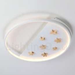Dimbare witte sterren ronde houten plafondlamp Ultradunne plafondlamp Kan ook als wandlamp worden gebruikt