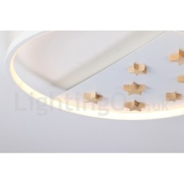 Dimbare witte sterren ronde houten plafondlamp Ultradunne plafondlamp Kan ook als wandlamp worden gebruikt
