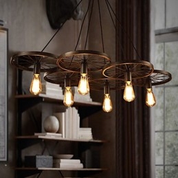 Verlichting Industriële Loft Stijl Smeedijzeren Kroonluchter Café Wiel Kroonluchter