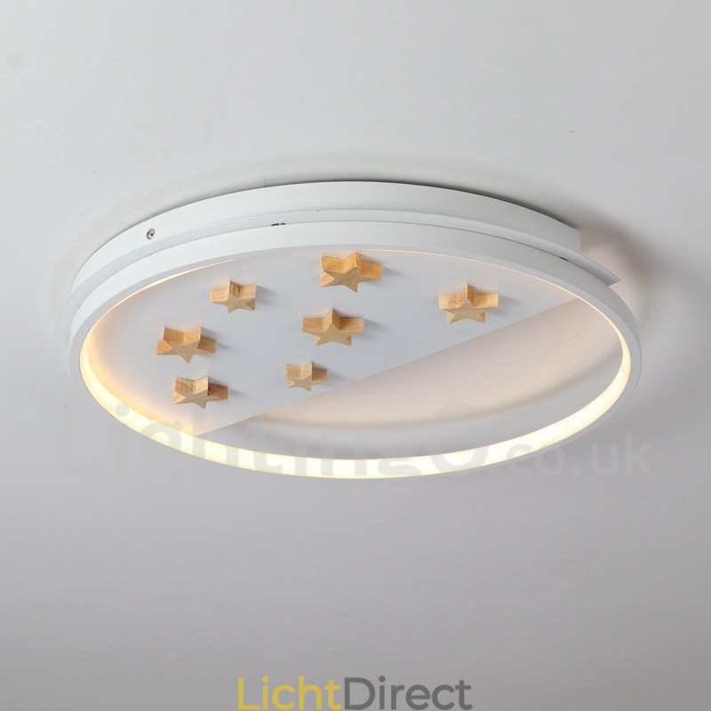 Dimbare witte sterren ronde houten plafondlamp Ultradunne plafondlamp Kan ook als wandlamp worden gebruikt