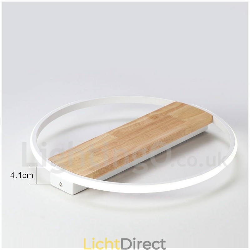 Dimbare witte ronde houten plafondlamp Ultradunne plafondlamp Kan ook als wandlamp worden gebruikt
