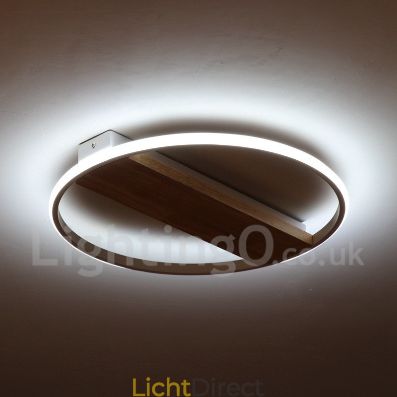 Dimbare witte ronde houten plafondlamp Ultradunne plafondlamp Kan ook als wandlamp worden gebruikt