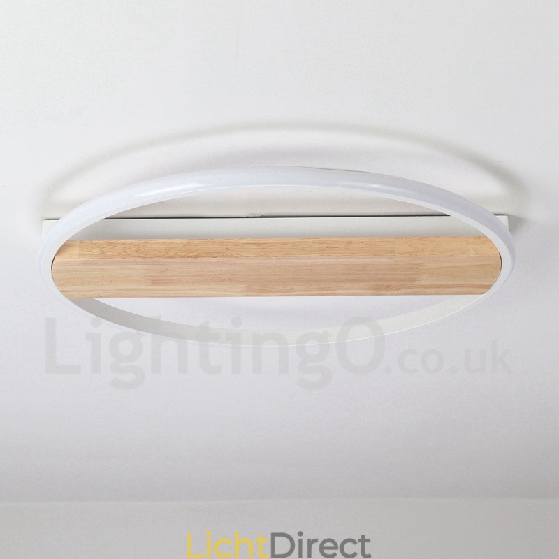 Dimbare witte ronde houten plafondlamp Ultradunne plafondlamp Kan ook als wandlamp worden gebruikt