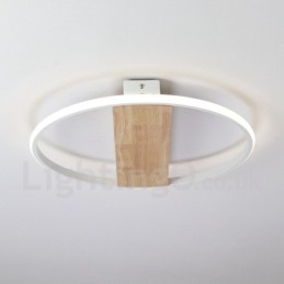 Dimbare witte ronde houten plafondlamp Ultradunne plafondlamp Kan ook als wandlamp worden gebruikt