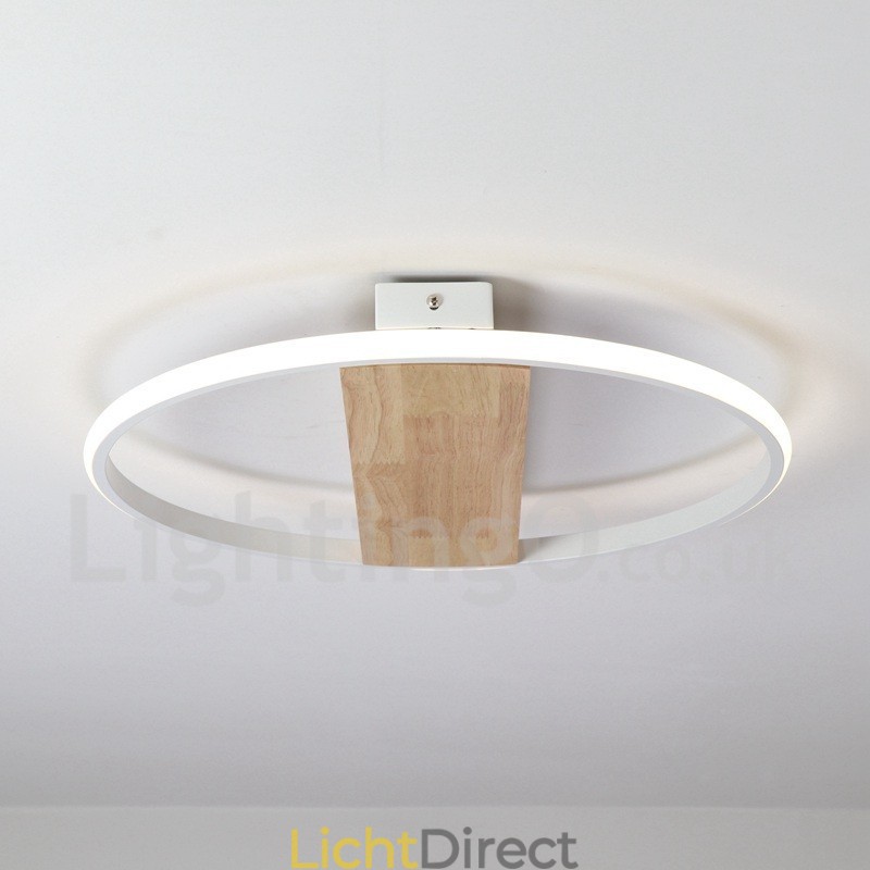 Dimbare witte ronde houten plafondlamp Ultradunne plafondlamp Kan ook als wandlamp worden gebruikt