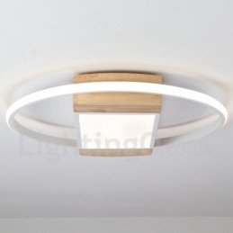 Dimbare witte ronde houten plafondlamp Ultradunne plafondlamp Kan ook als wandlamp worden gebruikt