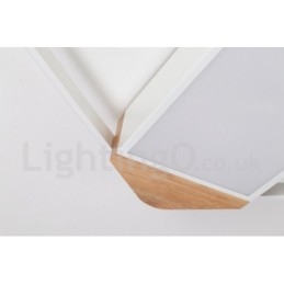 Dimbare witte vierkante houten plafondlamp Ultradunne plafondlamp Kan ook als wandlamp worden gebruikt