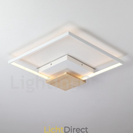 Dimbare witte vierkante houten plafondlamp Ultradunne plafondlamp Kan ook als wandlamp worden gebruikt Dimbare witte vierkante houten plafondlamp Ultradunne plafondlamp Kan ook als wandlamp worden gebruikt