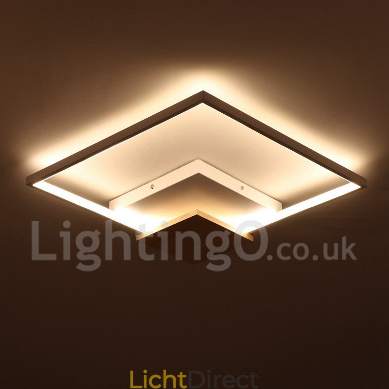 Dimbare witte vierkante houten plafondlamp Ultradunne plafondlamp Kan ook als wandlamp worden gebruikt