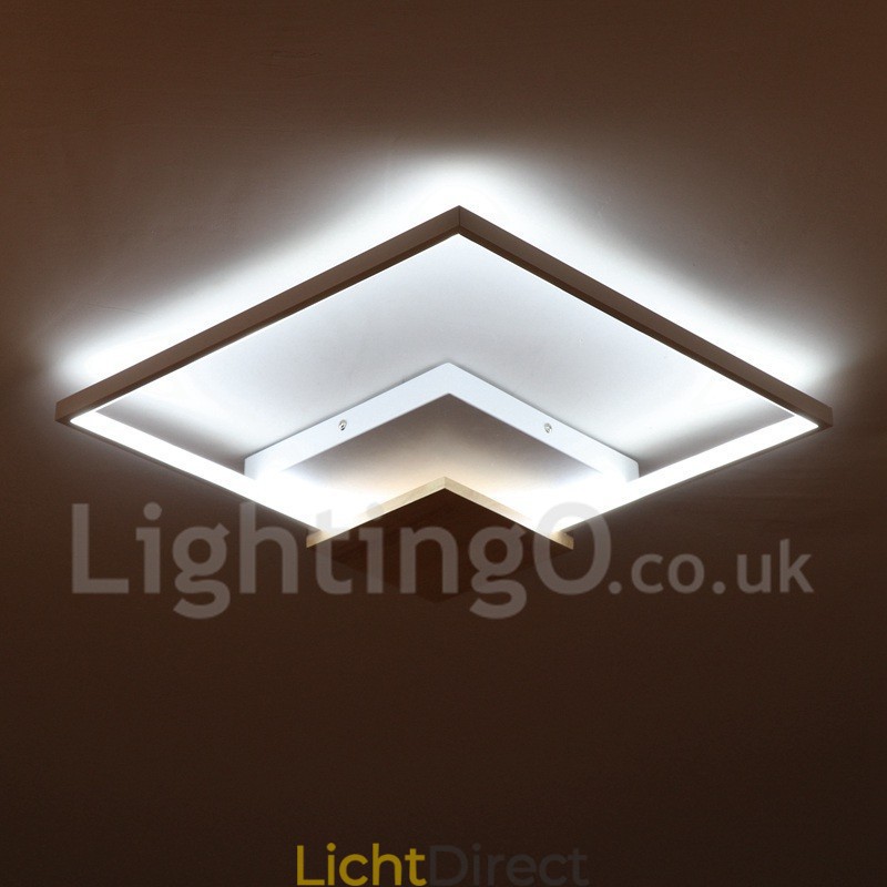 Dimbare witte vierkante houten plafondlamp Ultradunne plafondlamp Kan ook als wandlamp worden gebruikt