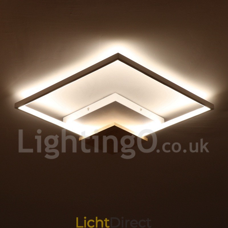 Dimbare witte vierkante houten plafondlamp Ultradunne plafondlamp Kan ook als wandlamp worden gebruikt