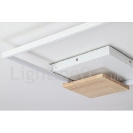 Dimbare witte vierkante houten plafondlamp Ultradunne plafondlamp Kan ook als wandlamp worden gebruikt