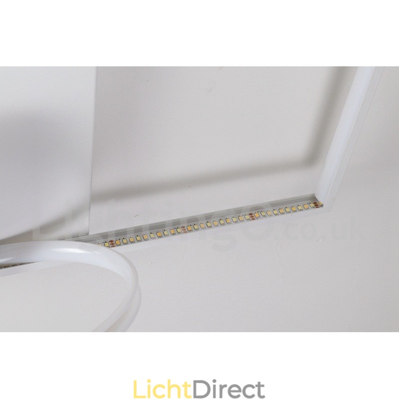Dimbare witte vierkante houten plafondlamp Ultradunne plafondlamp Kan ook als wandlamp worden gebruikt