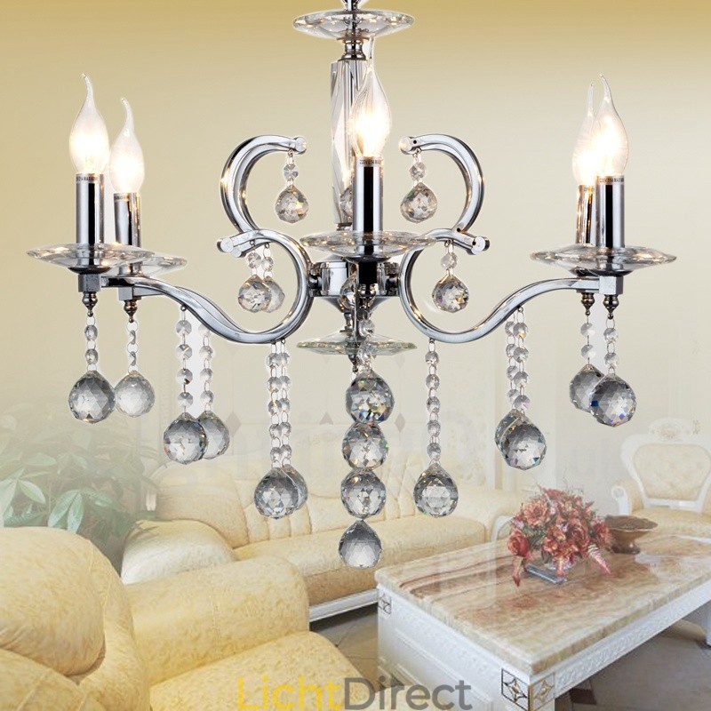 Chroom Elegante Kristallen Kaars Kroonluchter