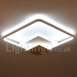 Dimbare witte vierkante houten plafondlamp Ultradunne plafondlamp Kan ook als wandlamp worden gebruikt