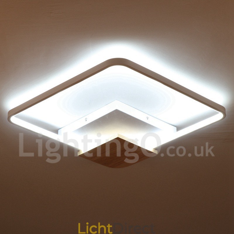 Dimbare witte vierkante houten plafondlamp Ultradunne plafondlamp Kan ook als wandlamp worden gebruikt