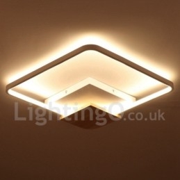Dimbare witte vierkante houten plafondlamp Ultradunne plafondlamp Kan ook als wandlamp worden gebruikt
