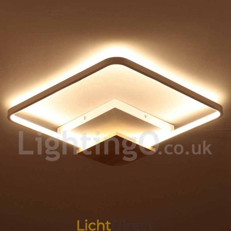 Dimbare witte vierkante houten plafondlamp Ultradunne plafondlamp Kan ook als wandlamp worden gebruikt